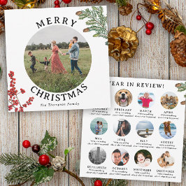 Jaar in Review Kerst Kaart Familie Maandfoto