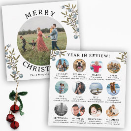 Jaar in Review Kerst Kaart Familie Maandfoto