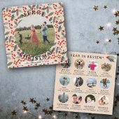 Jaar in Review Kerst Kaart Familie Maandfoto