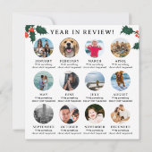 Jaar in Review Kerst Kaart Familie Maandfoto (Achterkant)