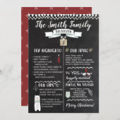 Jaar In Review Kerst Kaart Krijtbord (Voorkant / Achterkant)