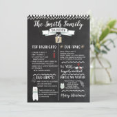 Jaar In Review Kerst Kaart Krijtbord (Staand voorkant)