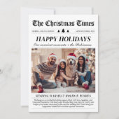 Jaar in Review Krant Unieke Familiefoto Happy Feestdagenkaart (Voorkant)