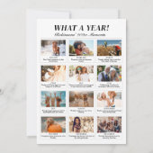 Jaar in Review Krant Unieke Familiefoto Happy Feestdagenkaart (Achterkant)