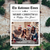 Jaar in Review Krant Unieke Kerst 3 Foto Feestdagenkaart