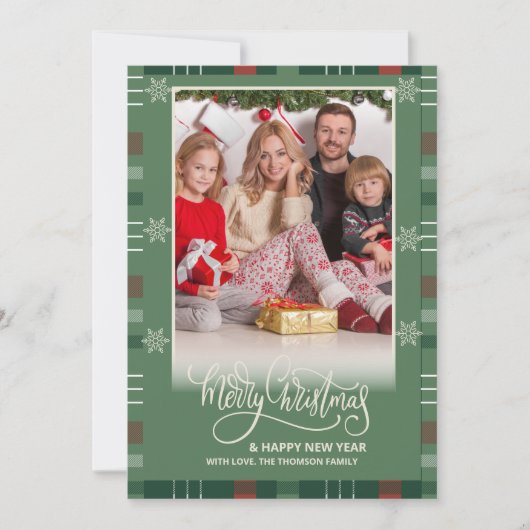 Jaar in Review Multi Photo Modern Vrolijk Kerstfee Kaart (Voorkant)