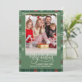 Jaar in Review Multi Photo Modern Vrolijk Kerstfee Kaart (Staand voorkant)