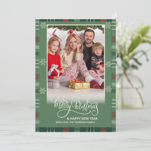 Jaar in Review Multi Photo Modern Vrolijk Kerstfee Kaart (Staand voorkant)