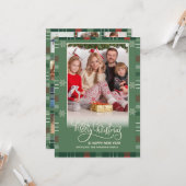 Jaar in Review Multi Photo Modern Vrolijk Kerstfee Kaart (Voorkant / Achterkant in situ)