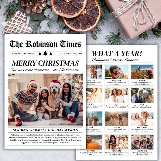 Jaar in Review Nieuwsblad Unieke kerstfoto Feestdagenkaart