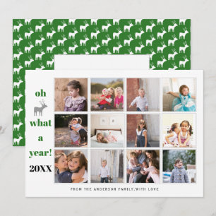 Jaar in review Oh hert wat een jaar groene foto Feestdagenkaart