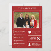 Jaar in Review | Rode kerstinfografisch | Feestdagenkaart (Voorkant)