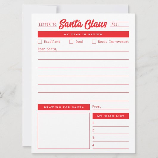 Jaar in Review Santa Letter Feestdagenkaart (Voorkant)