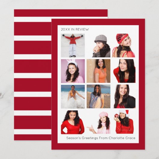 Jaar in Review Twaalf op persoonlijke kerstmis Feestdagenkaart (Voorkant / Achterkant)