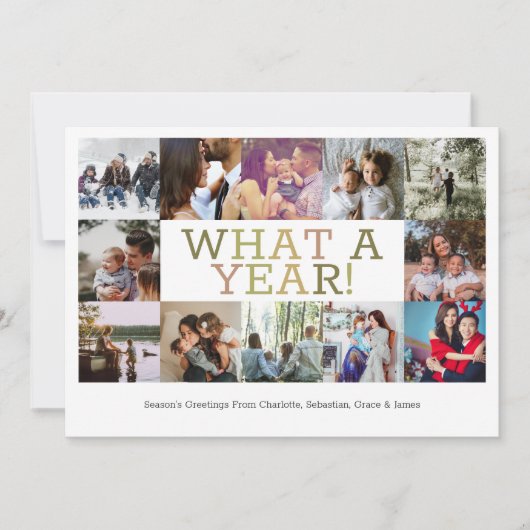 Jaar in Review Twaalf op persoonlijke kerstmis Feestdagenkaart (Voorkant)