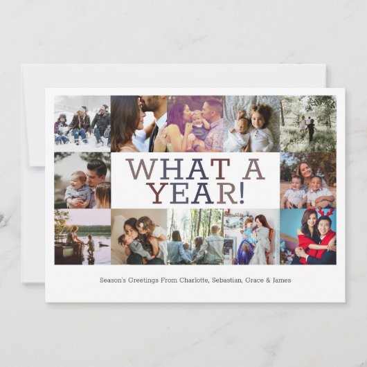 Jaar in Review Twaalf op persoonlijke kerstmis Feestdagenkaart (Voorkant)