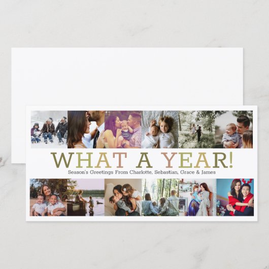 Jaar in Review Twaalf op persoonlijke kerstmis Feestdagenkaart (Voorkant / Achterkant)