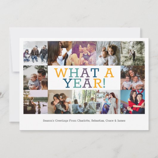 Jaar in Review Twaalf op persoonlijke kerstmis Feestdagenkaart (Voorkant)