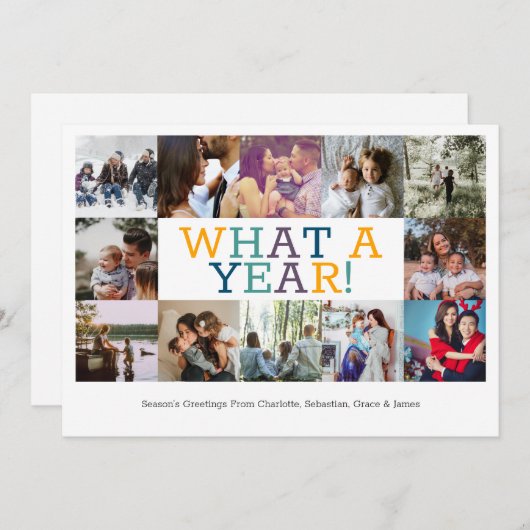 Jaar in Review Twaalf op persoonlijke kerstmis Feestdagenkaart (Voorkant / Achterkant)