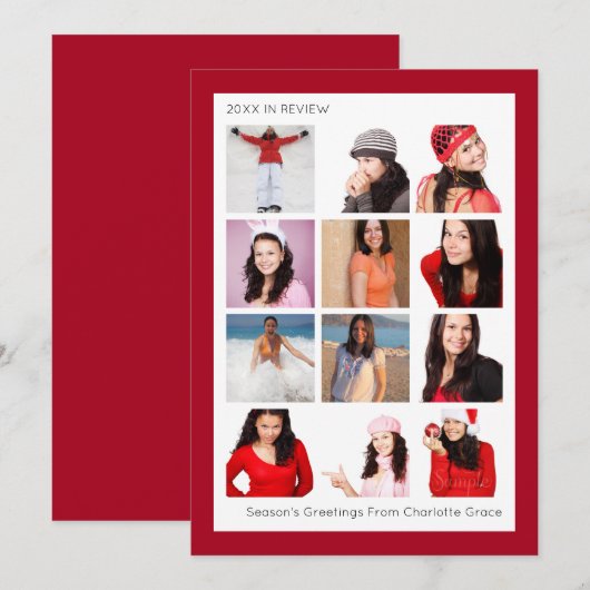 Jaar in Review Twaalf op persoonlijke kerstmis Feestdagenkaart (Voorkant / Achterkant)
