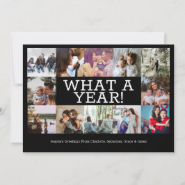 Jaar in Review Twaalf op persoonlijke kerstmis Feestdagenkaart