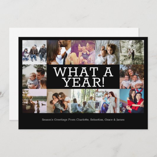 Jaar in Review Twaalf op persoonlijke kerstmis Feestdagenkaart (Voorkant / Achterkant)