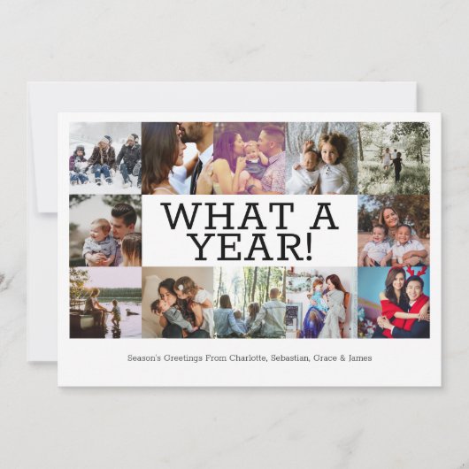 Jaar in Review Twaalf op persoonlijke kerstmis Feestdagenkaart (Voorkant)