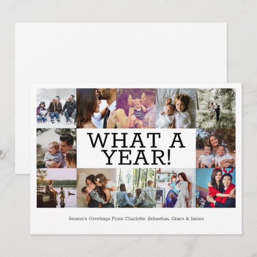 Jaar in Review Twaalf op persoonlijke kerstmis Feestdagenkaart (Voorkant / Achterkant)