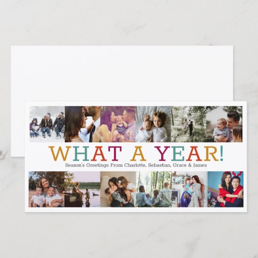 Jaar in Review Twaalf op persoonlijke kerstmis Feestdagenkaart (Voorkant / Achterkant)