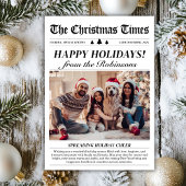 Jaar in Review Unieke krant Kerstfoto Feestdagenkaart