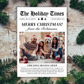 Jaar in Review Unieke krant Kerstmis 3 Foto Feestdagenkaart