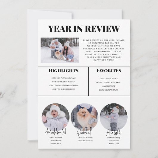 Jaar in Review Vakantie Fotoboog Uitnodiging (Achterkant)