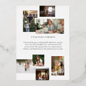 Jaar ingelijst in Momenten Familiefoto's Kerstmis Folie Feestdagenkaart (Achterkant)