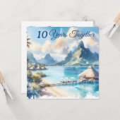 Jaar Jubileum Bora Bora Frans Polinesië Reizen Kaart (Voorkant / Achterkant in situ)