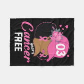 Jaar Kankervrije Overlevende Borstkanker Zwarte vr Fleece Deken (Voorkant (Horizontaal))