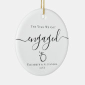 Jaar kregen we verloofde paar namen jaar foto keramisch ornament (Rechts)