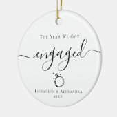 Jaar kregen we verloofde paar namen jaar foto keramisch ornament (Links)