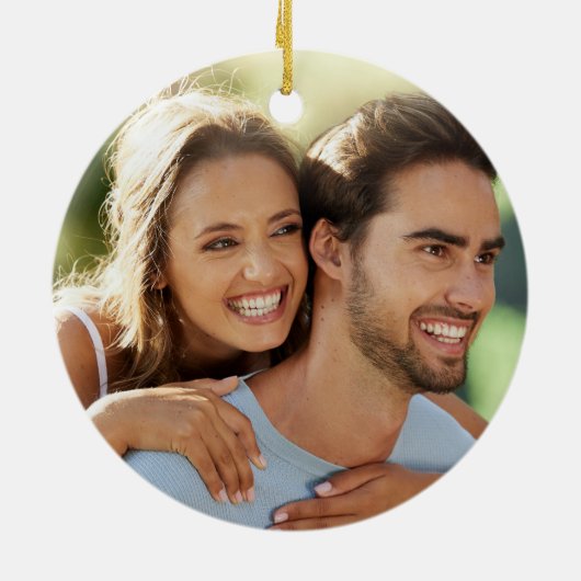 Jaar kregen we verloofde paar namen jaar foto keramisch ornament (Achterkant)