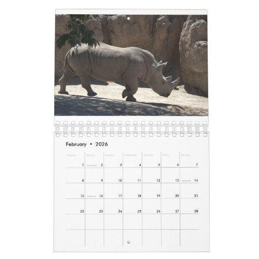 Jaar met dieren kalender (Feb 2026)