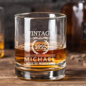 Jaar Mijlpaal Naam Monogram Verjaardag Whisky Glas