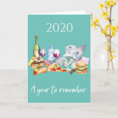 Jaar om te onthouden 2020 Covid Fast Food Snack Kaart (Gele Bloem)