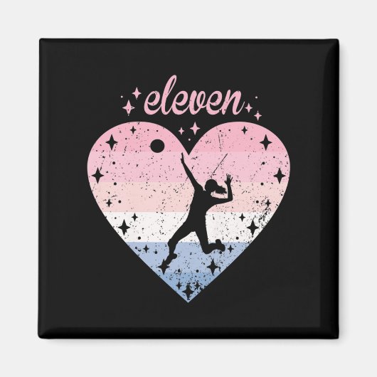 Jaar oud Cute Volleyball Birthday Girl de Dag Magneet (Voorkant)