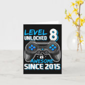 Jaar Oud Jongens Niveau 8 Ontgrendeld Geweldige 20 Kaart (Gele Bloem)