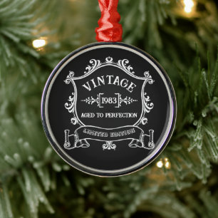  jaar oud tot perfectie op maat geboortejaar metalen ornament