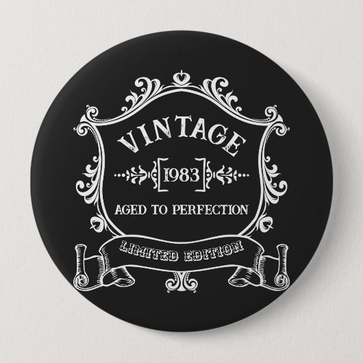  jaar oud tot perfectie op maat geboortejaar ronde button 4,0 cm (Voorkant)