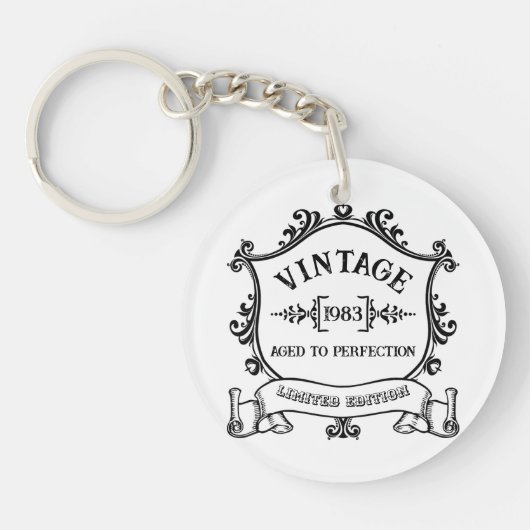 jaar oud tot perfectie op maat geboortejaar sleutelhanger (Voorkant)