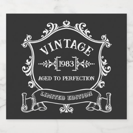  jaar oud tot perfectie op maat geboortejaar sparkling wijnetiket (Enkel label)