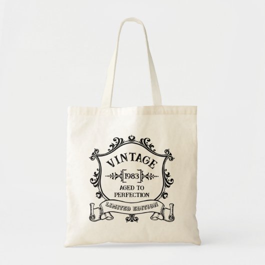 jaar oud tot perfectie op maat geboortejaar tote bag (Voorkant)