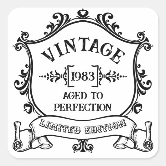  jaar oud tot perfectie op maat geboortejaar vierkante sticker (Voorkant)