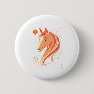 Jaar Paard 2026 Chinees Nieuwe Vormgeving Ronde Button 5,7 Cm